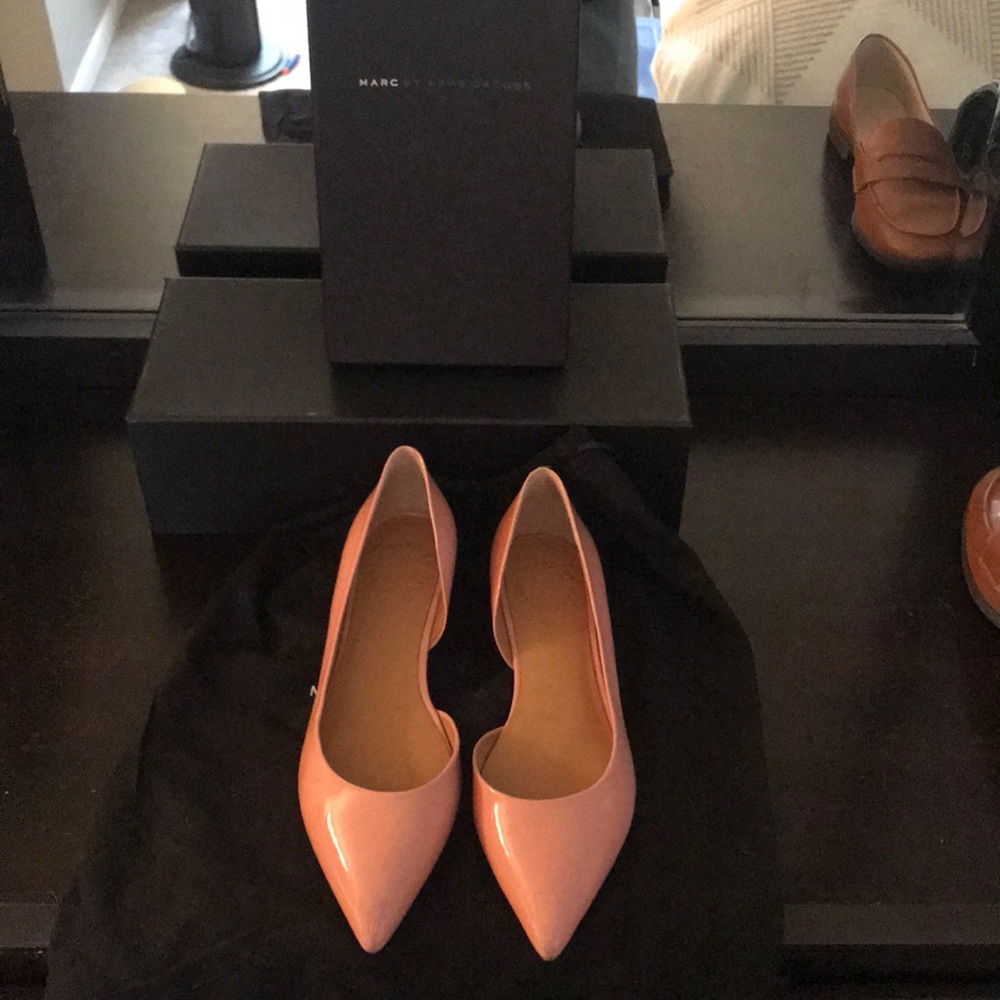 Worn 1x MarcByMarcJacobs pink patent leather flats